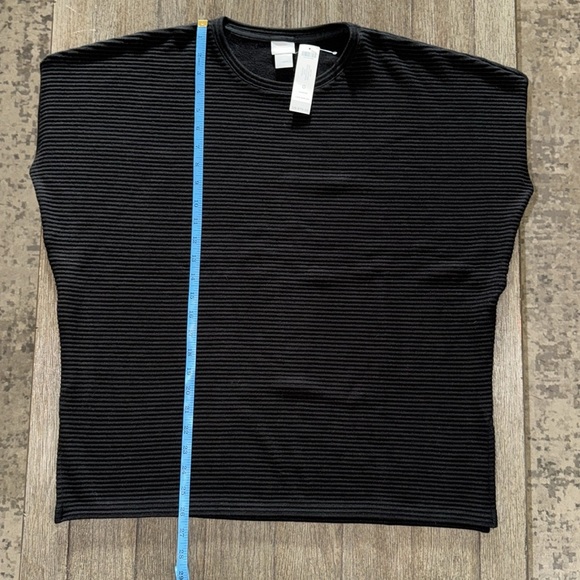 Chico's Ribbed Knit Structured Tunic Top Black - Picture 9 of 10